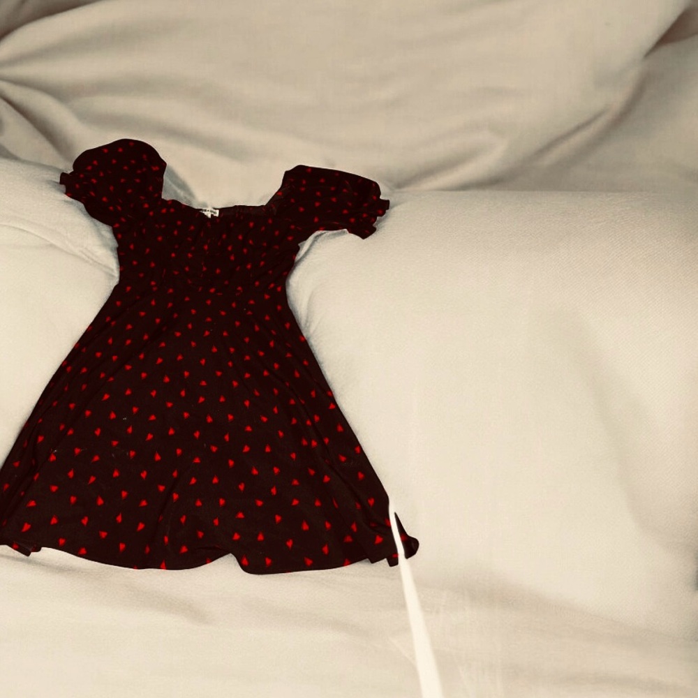 Inspired Hearts Red Puff Sleeve Sundress